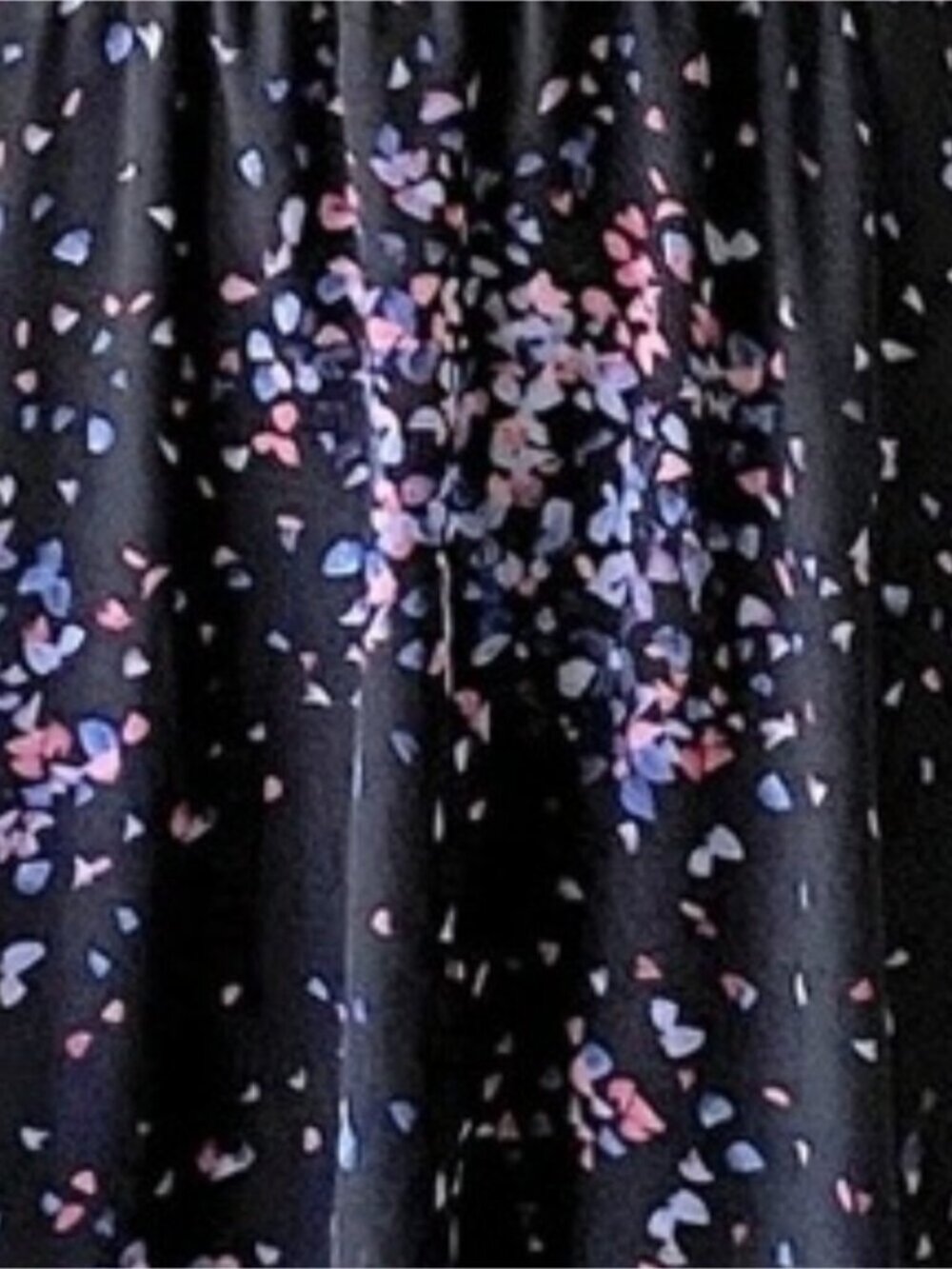 ELLE Abstract Polka Dot Asymmetrical Dress Women’s Size Small Black W/Pink &Blue